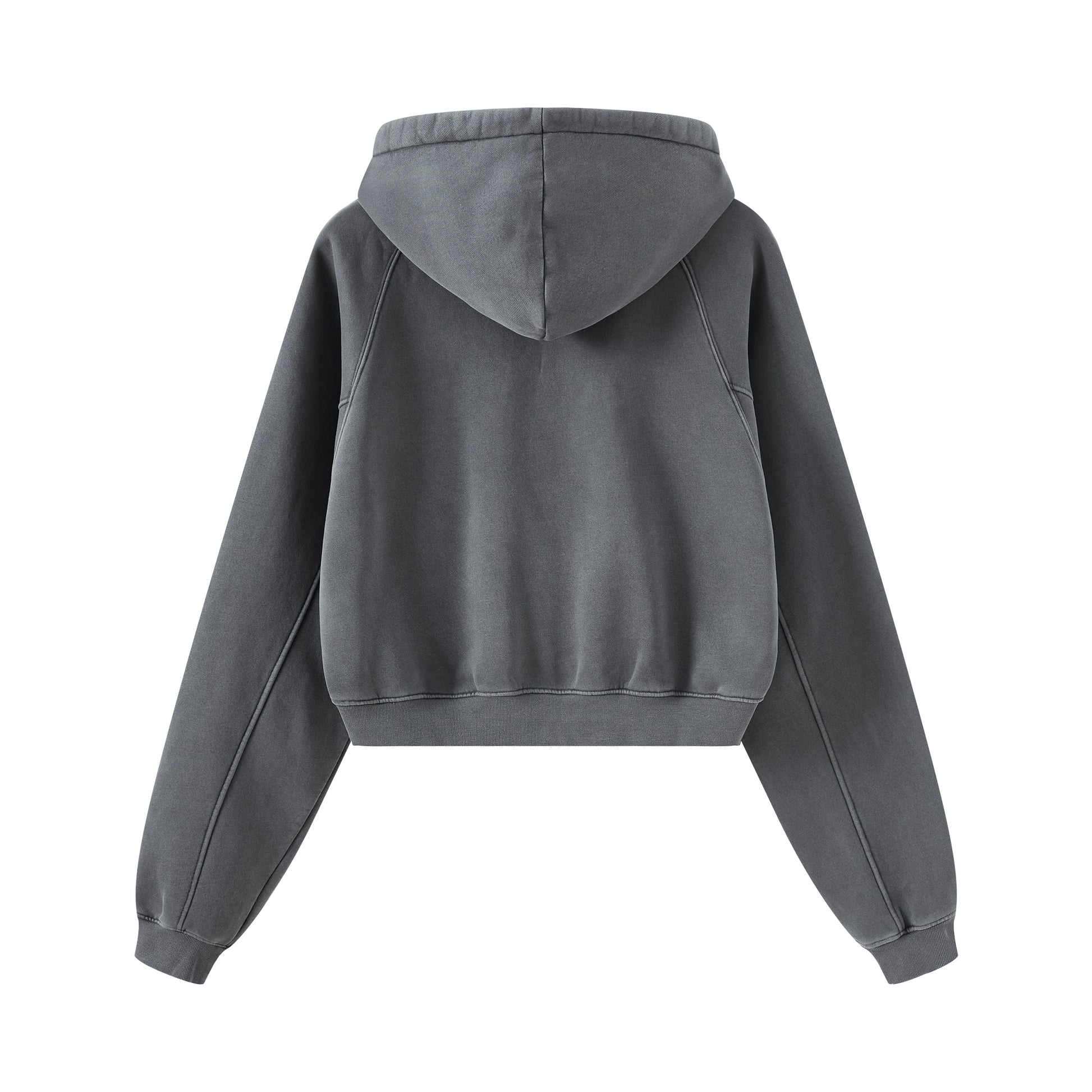 DSP-Luxe Cropped Hoodie – Graphite Grey