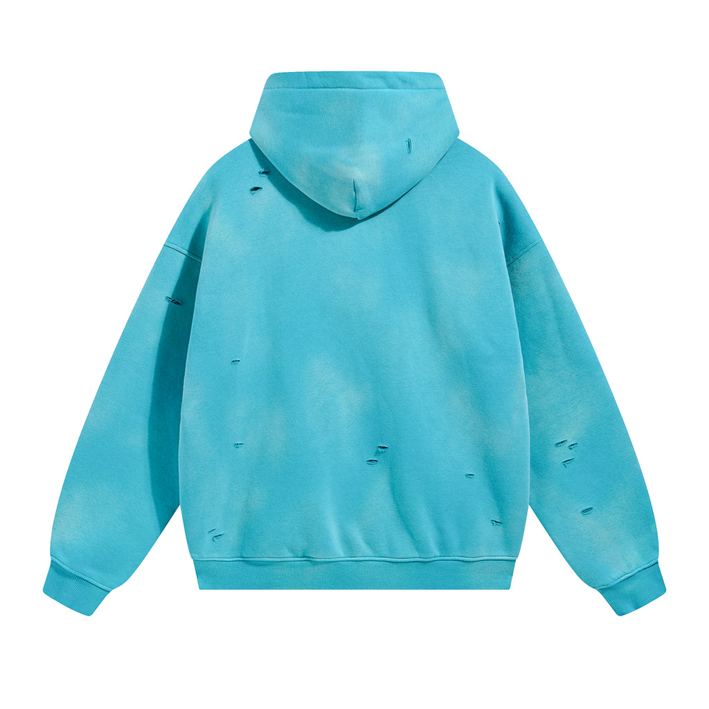 DSP LUX Edition Drop — "Blue Heat" Distressed Hoodie