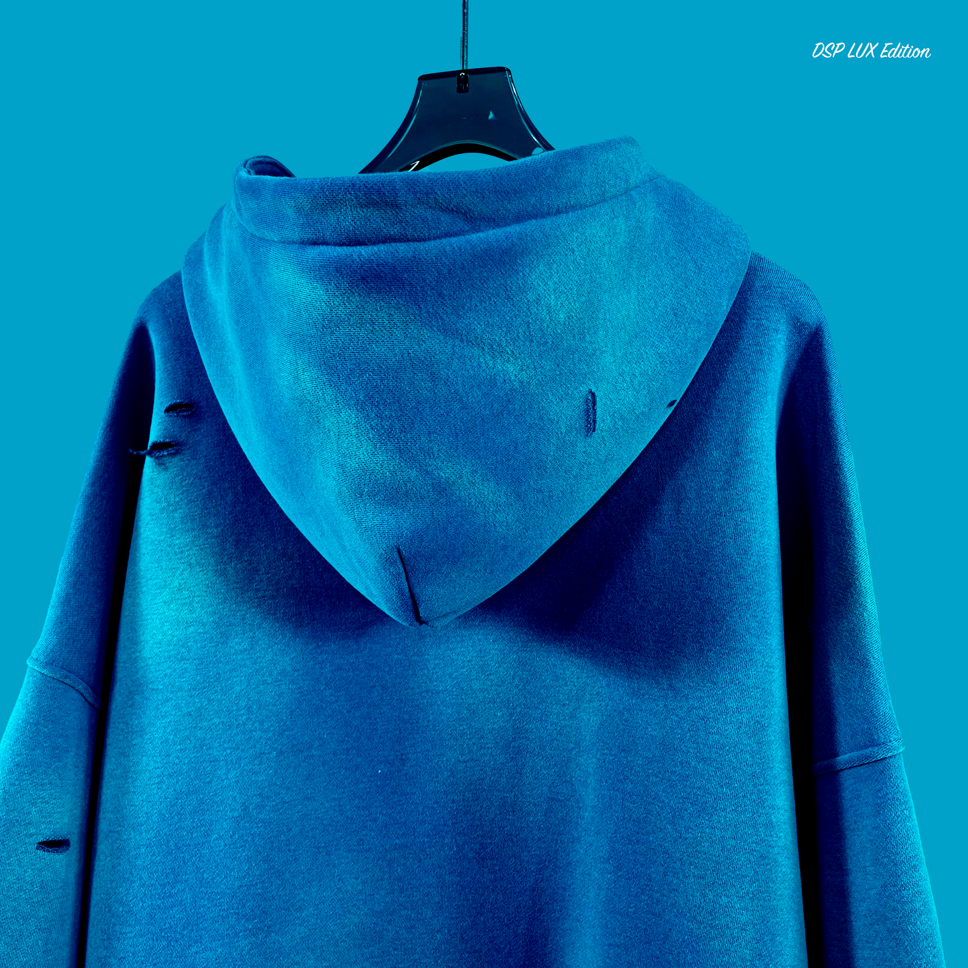 DSP LUX Edition Drop — "Blue Heat" Distressed Hoodie